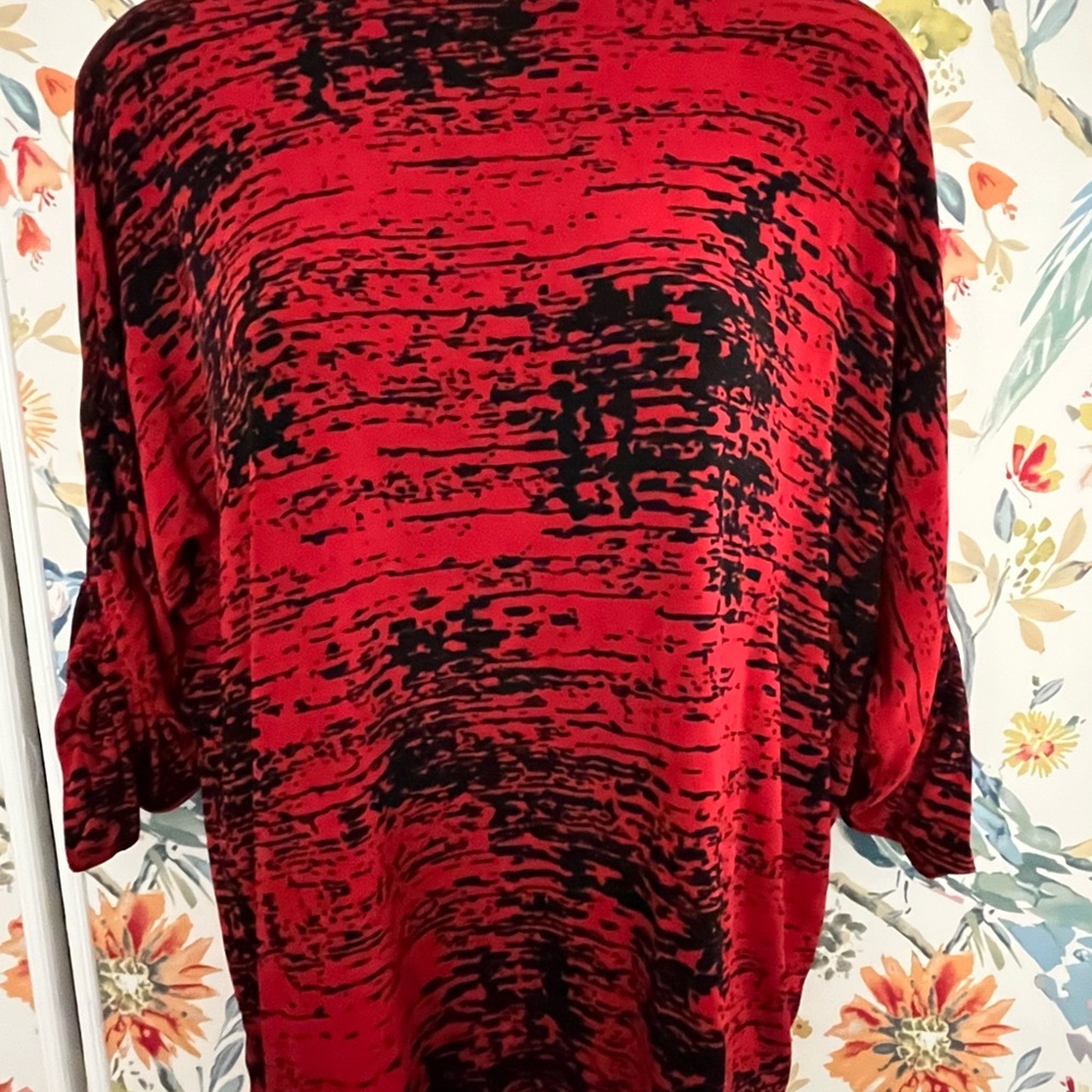 Chico's Striking Red and Black Top